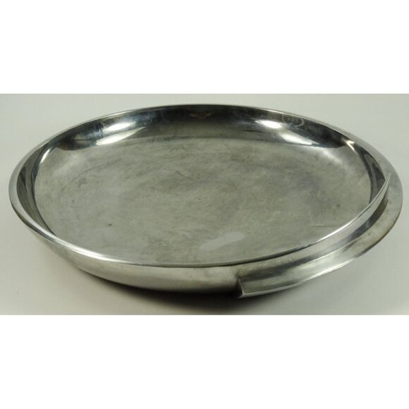 RARE Dansk JD MCM Metal Bowl Round Platter Big Assymetrical Atomic Spiral Curved - Picture 2 of 15